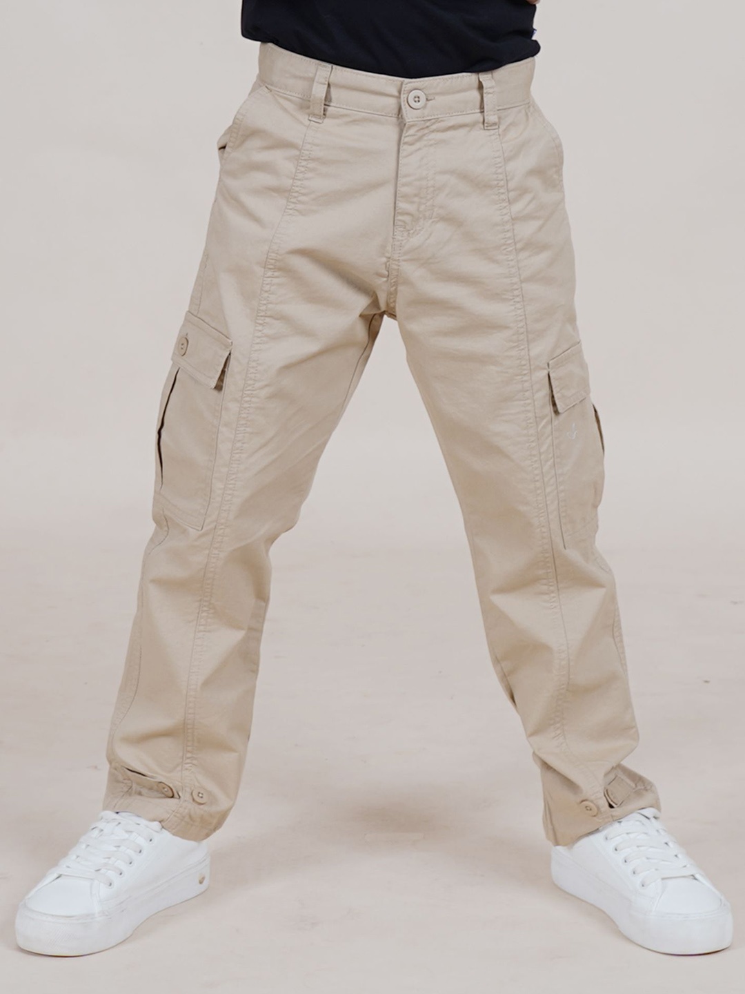 

KiddoPanti Boys Pure Cotton Cargo Pant, Beige