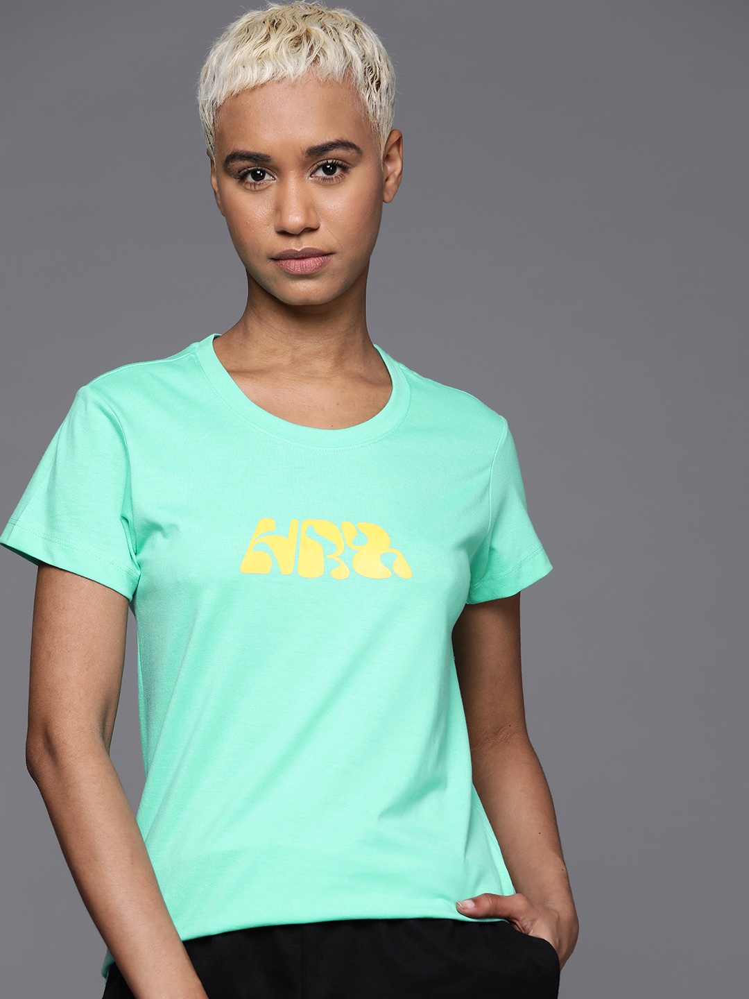 

HRX by Hrithik Roshan Printed Lifestyle T-shirt, Sea green