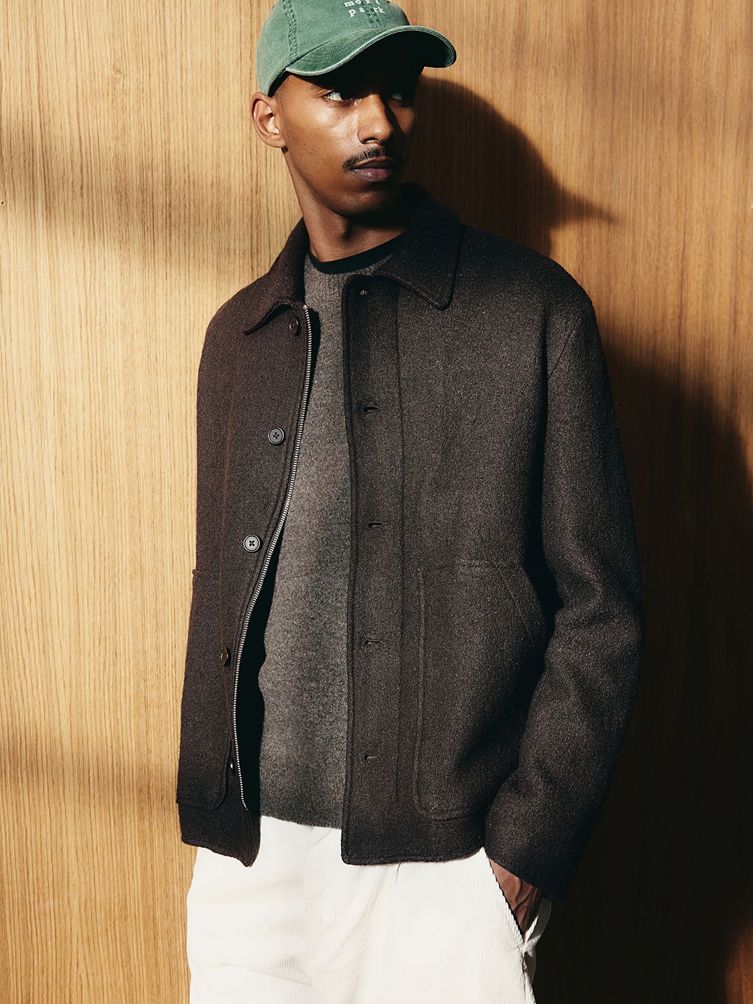 

H&M Wool-Blend Jacket, Brown