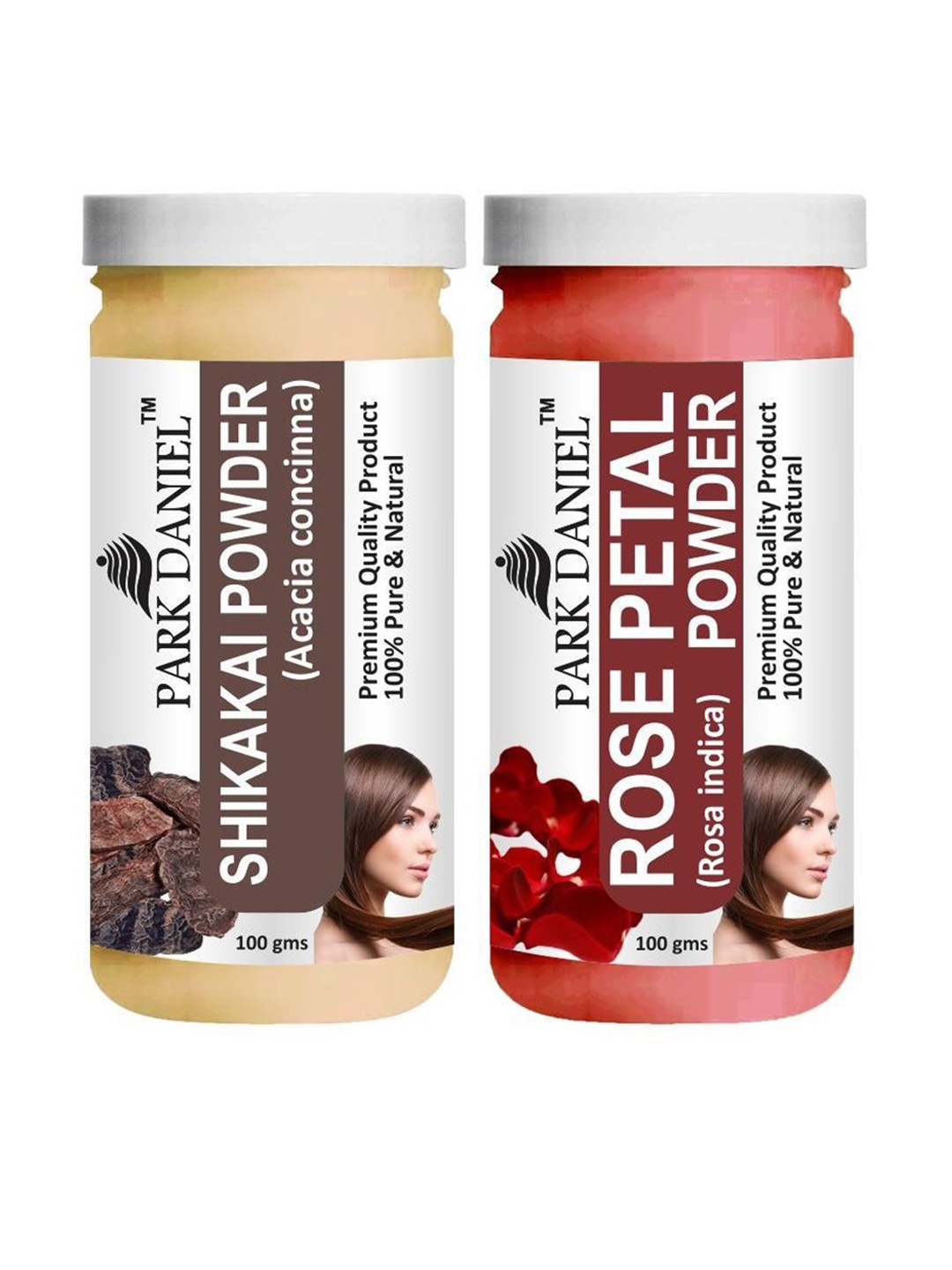 

Park Daniel Set Of 2 Shikakai & Rose Petal Powder - 100 g Each, Transparent