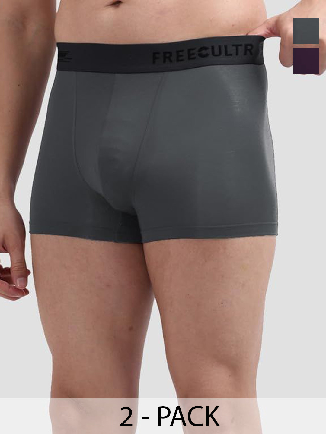 

FREECULTR Pack Of 2 Anti Bacterial Micromodal Trunks, Olive