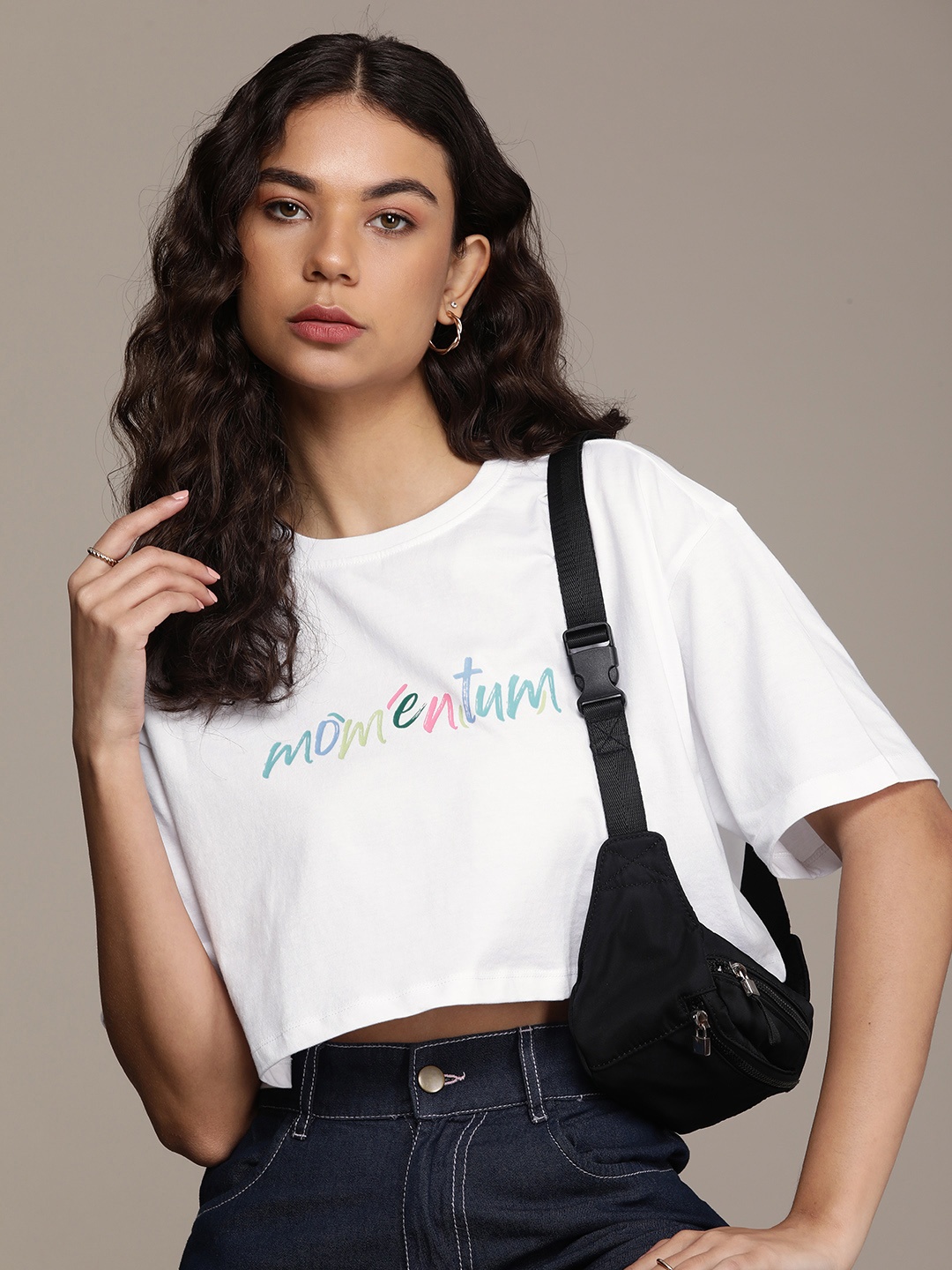 

The Roadster Life Co. Typography Printed Drop-Shoulder Sleeves Pure Cotton T-shirt, White