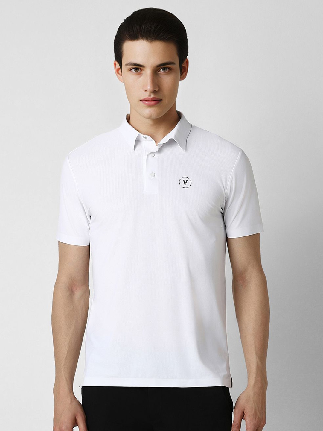 

Van Heusen Flex Men Solid Polo Collar T-shirt, White