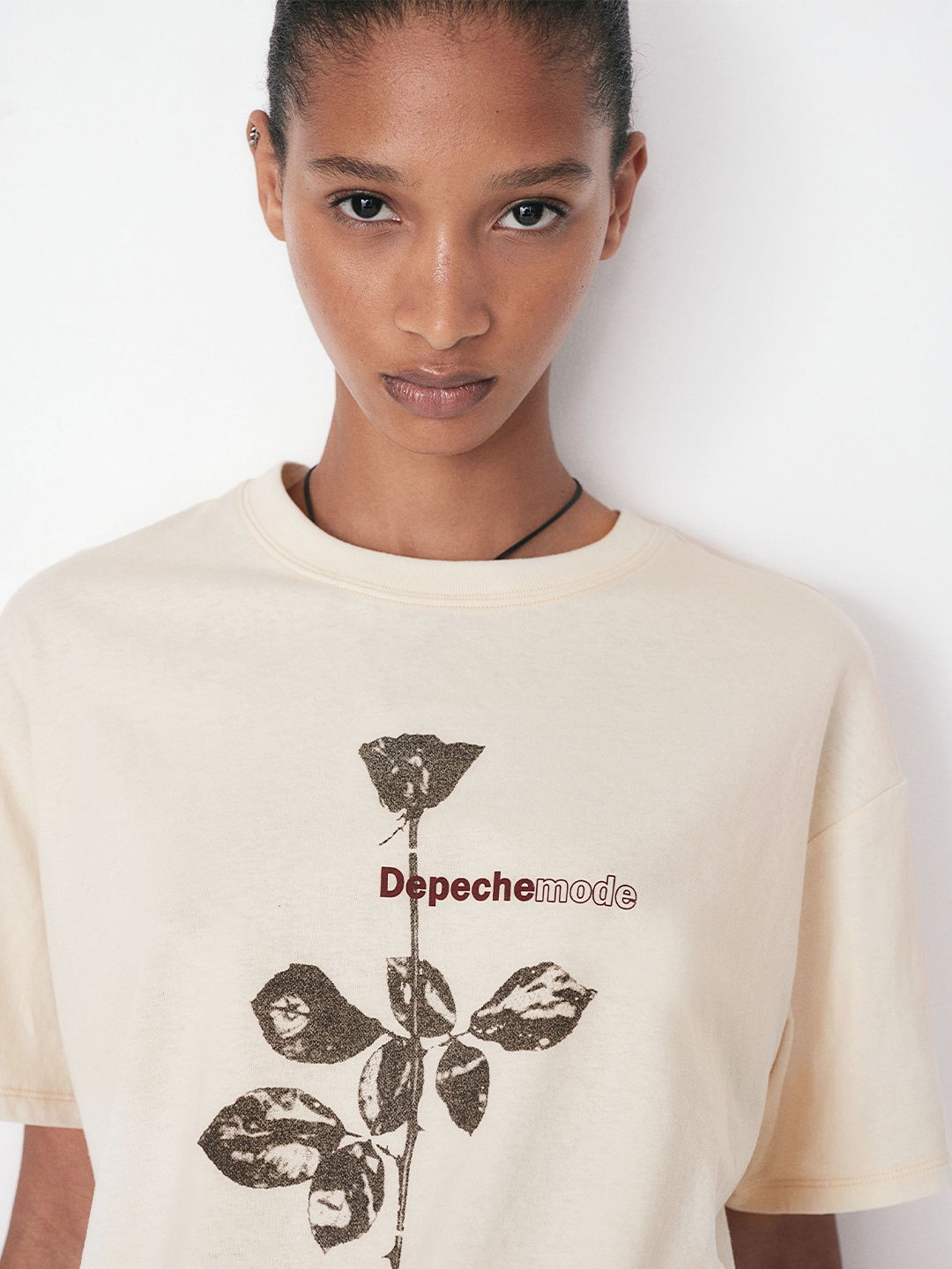 

H&M Oversized Printed Tshirts, Beige
