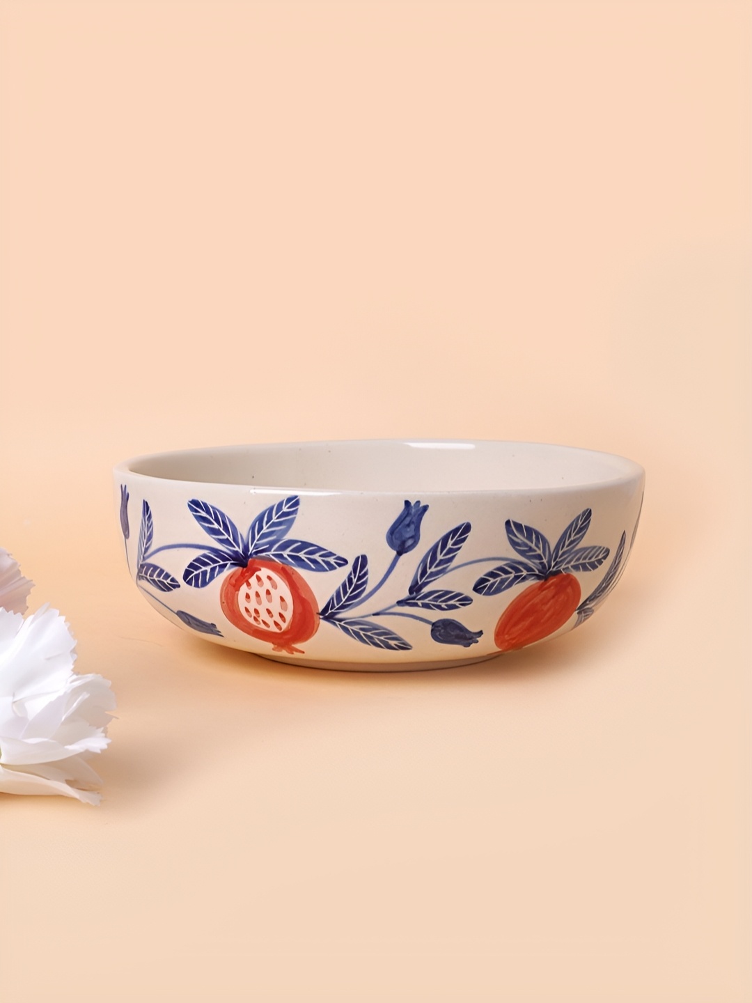 

NURTURE INDIA Anaar Bazaar Red & Blue Printed Ceramic Serving Bowl