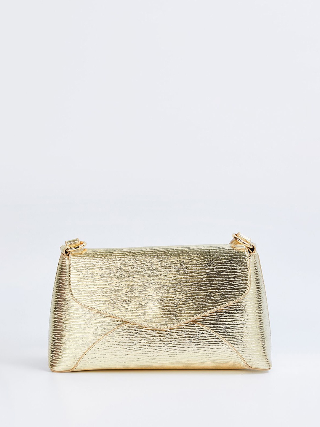 

max Women Textured Structured Handheld Bag, Silver