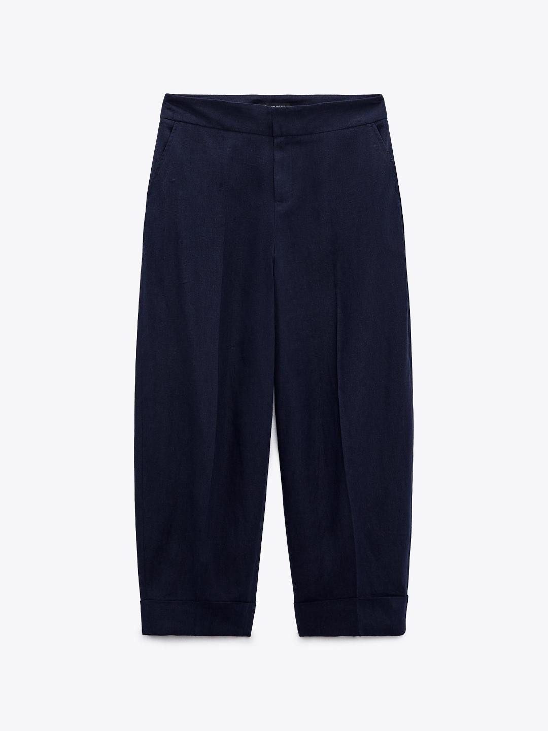 

ZARA Women Navy Blue Trousers