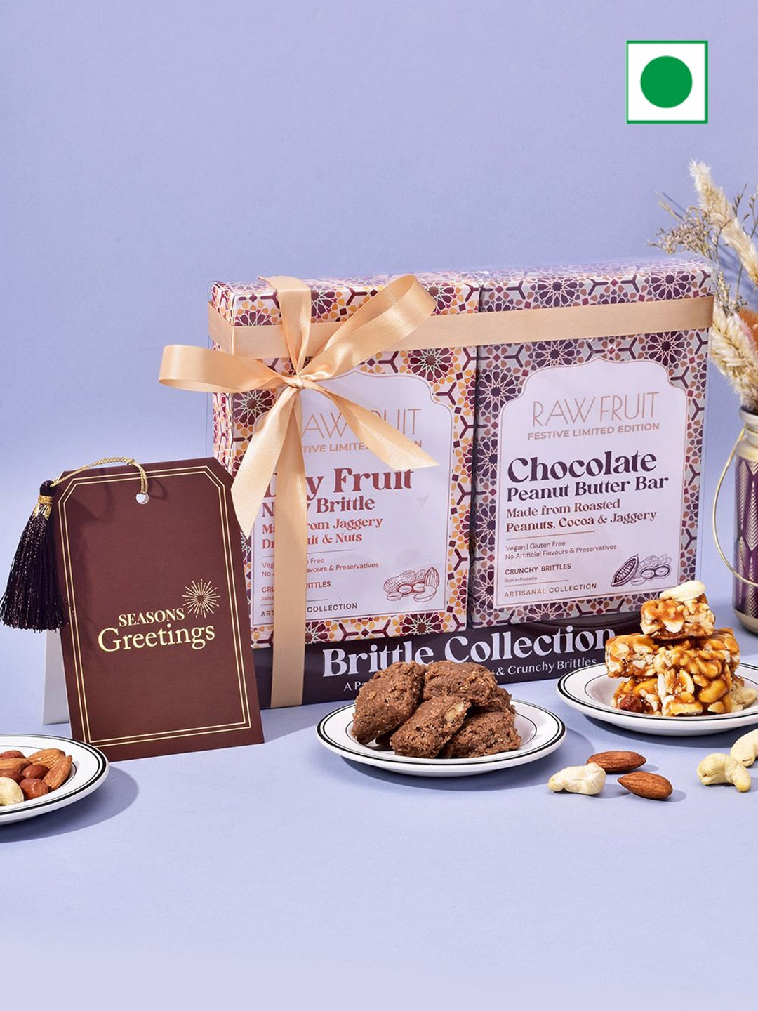 

RawFruit Pack Of2 Brittle Diwali Assorted Gifts, Brown