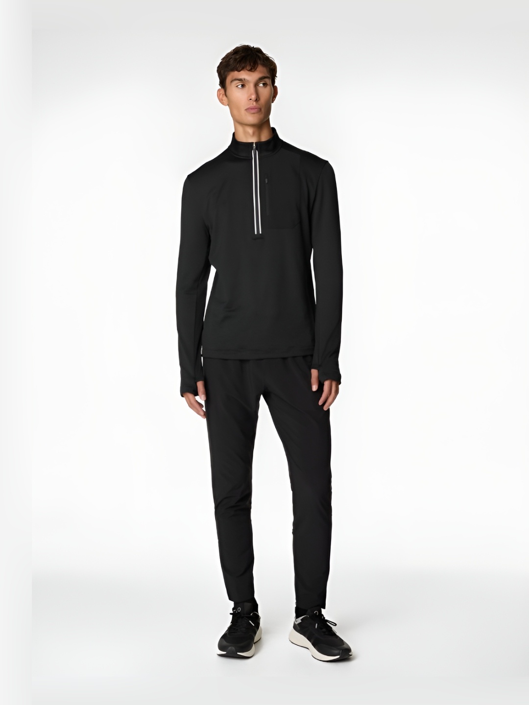 

Marks & Spencer Men Solid High Neck T-shirt, Black