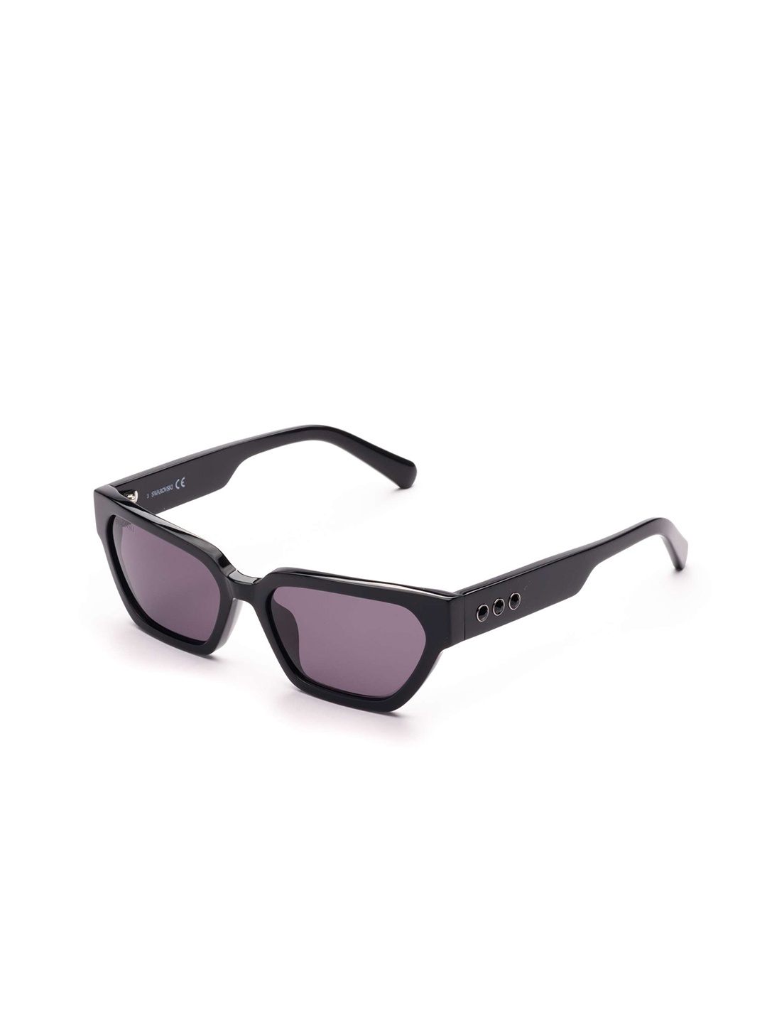 

SWAROVSKI Women Narrow Cat-Eye Sunglasses With UV Protected Lens 5625306, Black