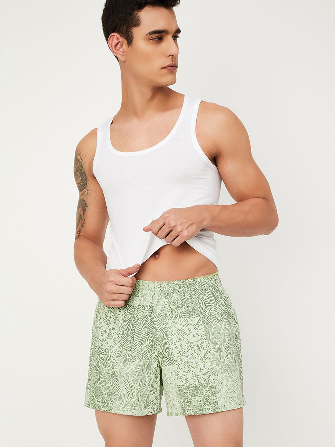 

max Printed Pure Cotton Boxers 1000013714849, Green