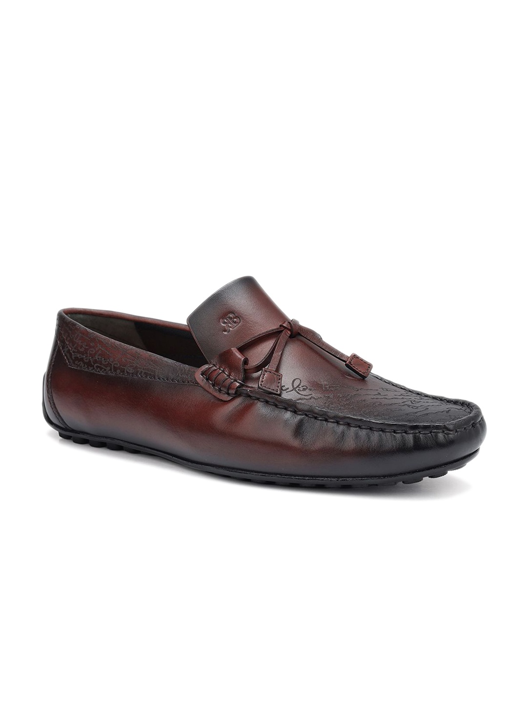 

ROSSO BRUNELLO Men Leather Formal Loafers, Burgundy