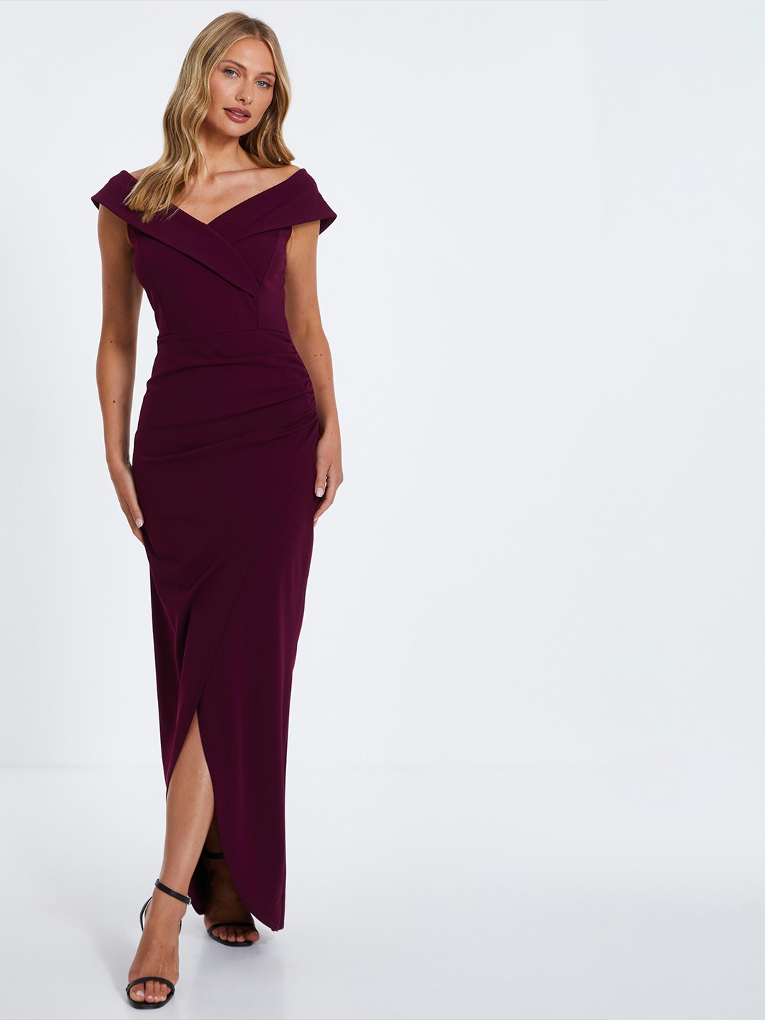 

QUIZ Bodycon Maxi Dress, Burgundy