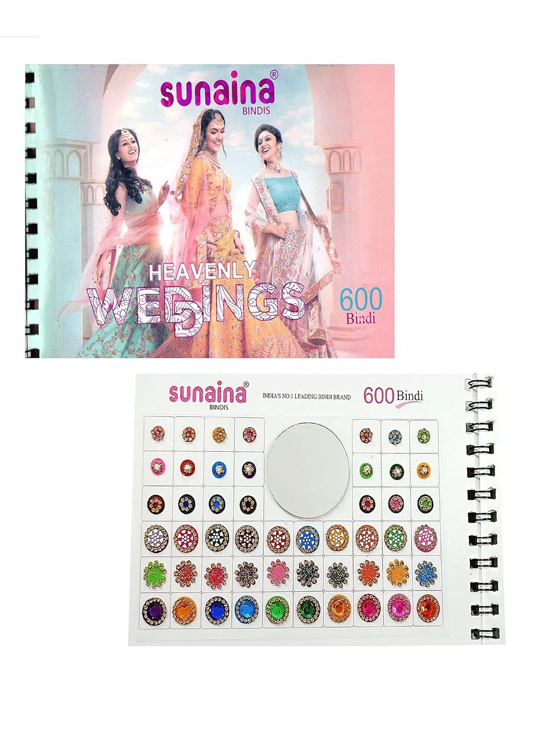 

Sunaina Spiral Designer Assorted Multicolour Kumkum Bindi Book - 600 Pcs, Multi