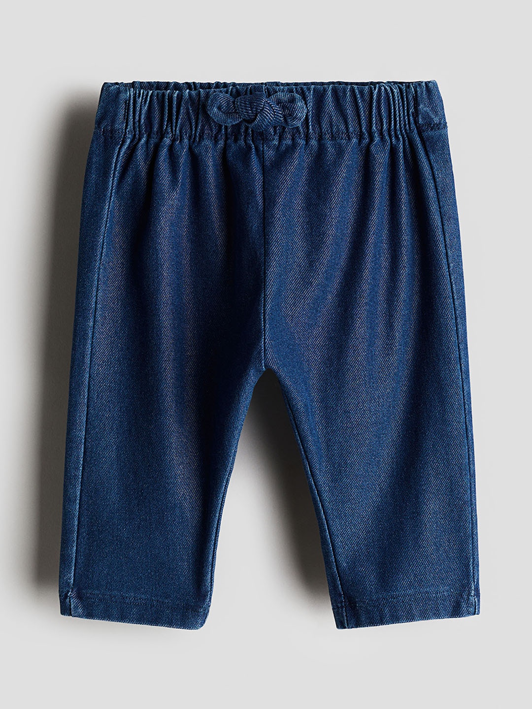 

H&M Girls Denim-Look Jersey Trousers, Blue