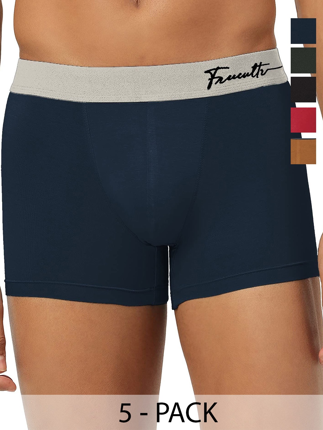 

FREECULTR Pack Of 5 Anti-Bacterial Trunks, Navy blue
