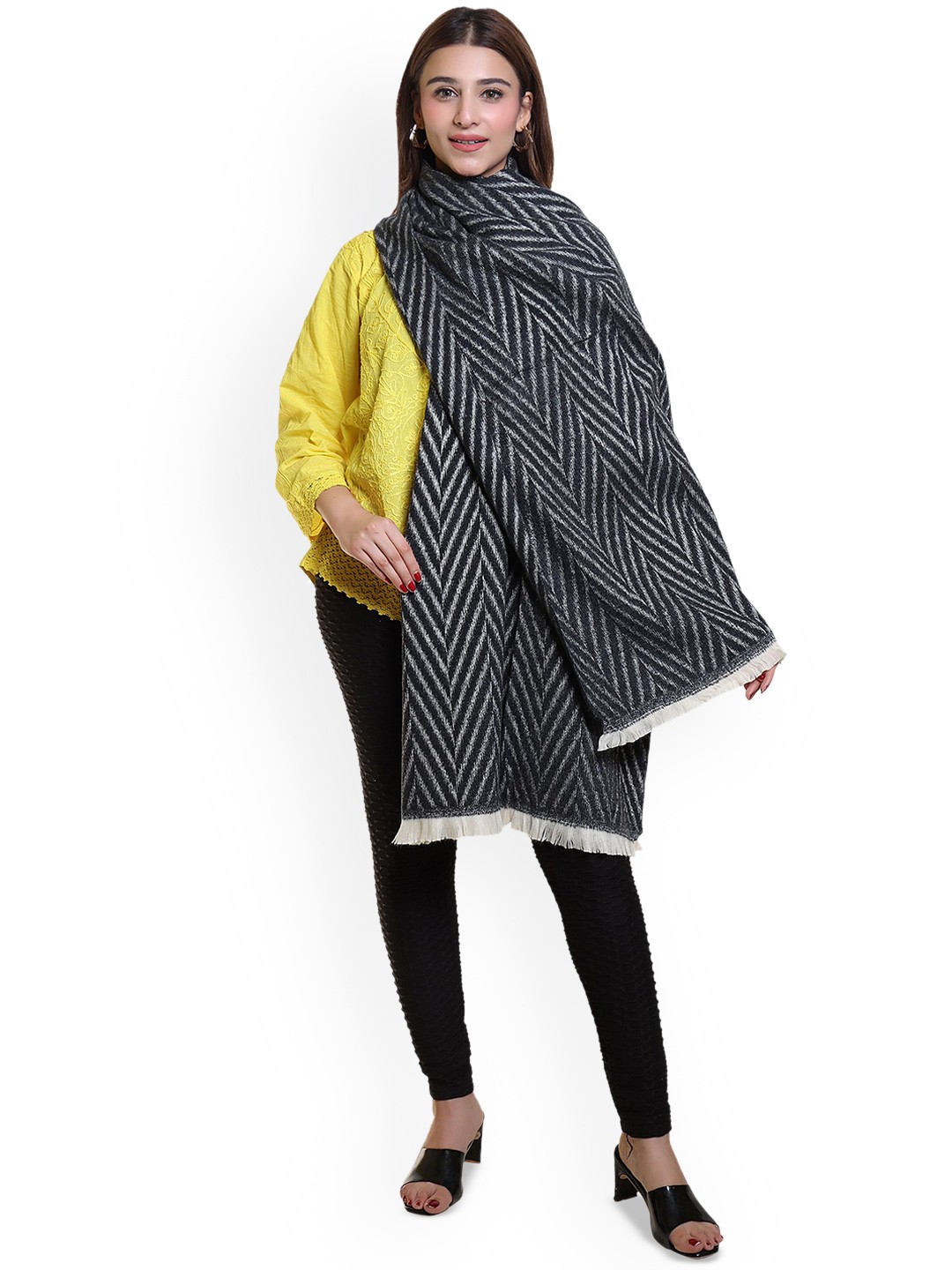 

Oswal International Women Acrylic Shawl, Black