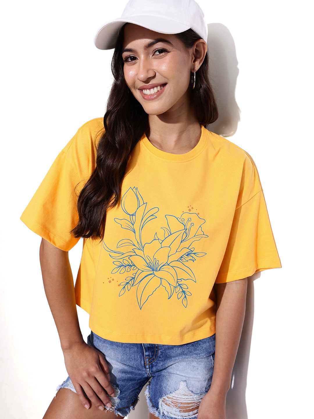 

DressBerry Essence Of Refreshing Floral T-shirt, Yellow