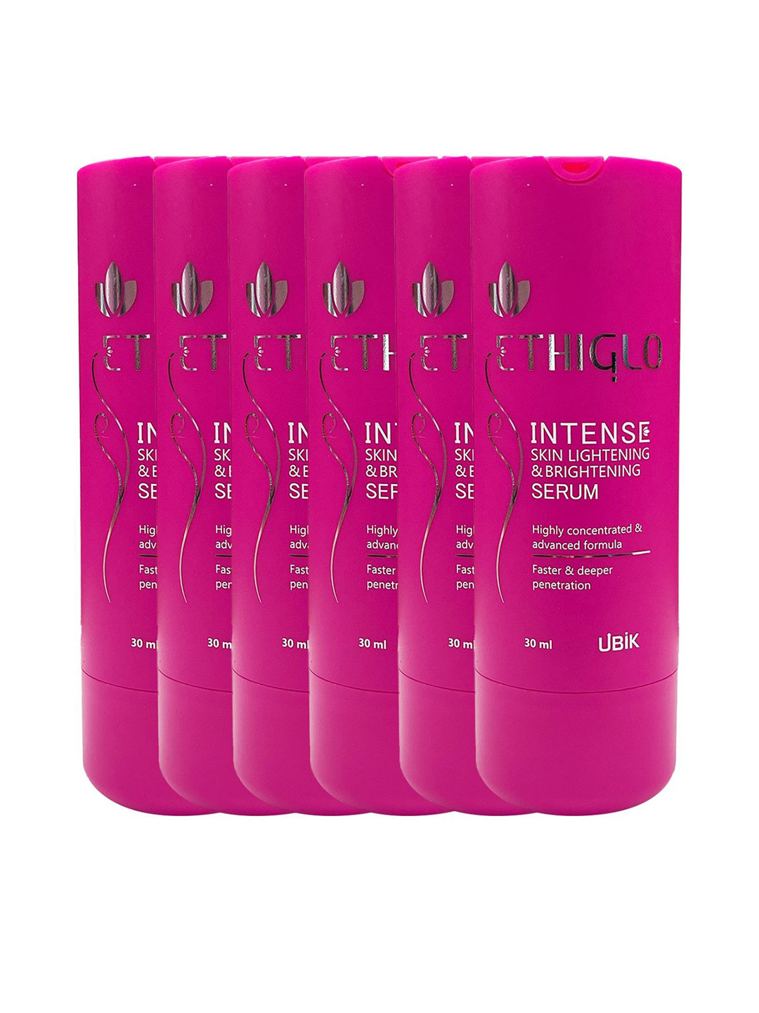 

ETHIGLO Set of 6 Intense Skin Lightening & Brightening Serum - 30 ml each, Pink