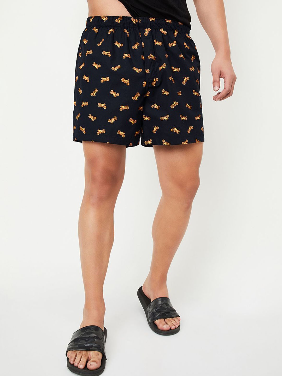 

max Printed Pure Cotton Boxers 1000013714838, Black