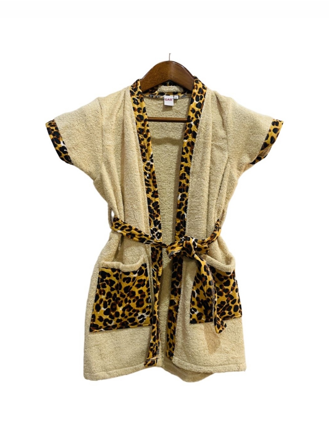 

GAB Kids Pure Cotton Bath Robe With Belt, Off white