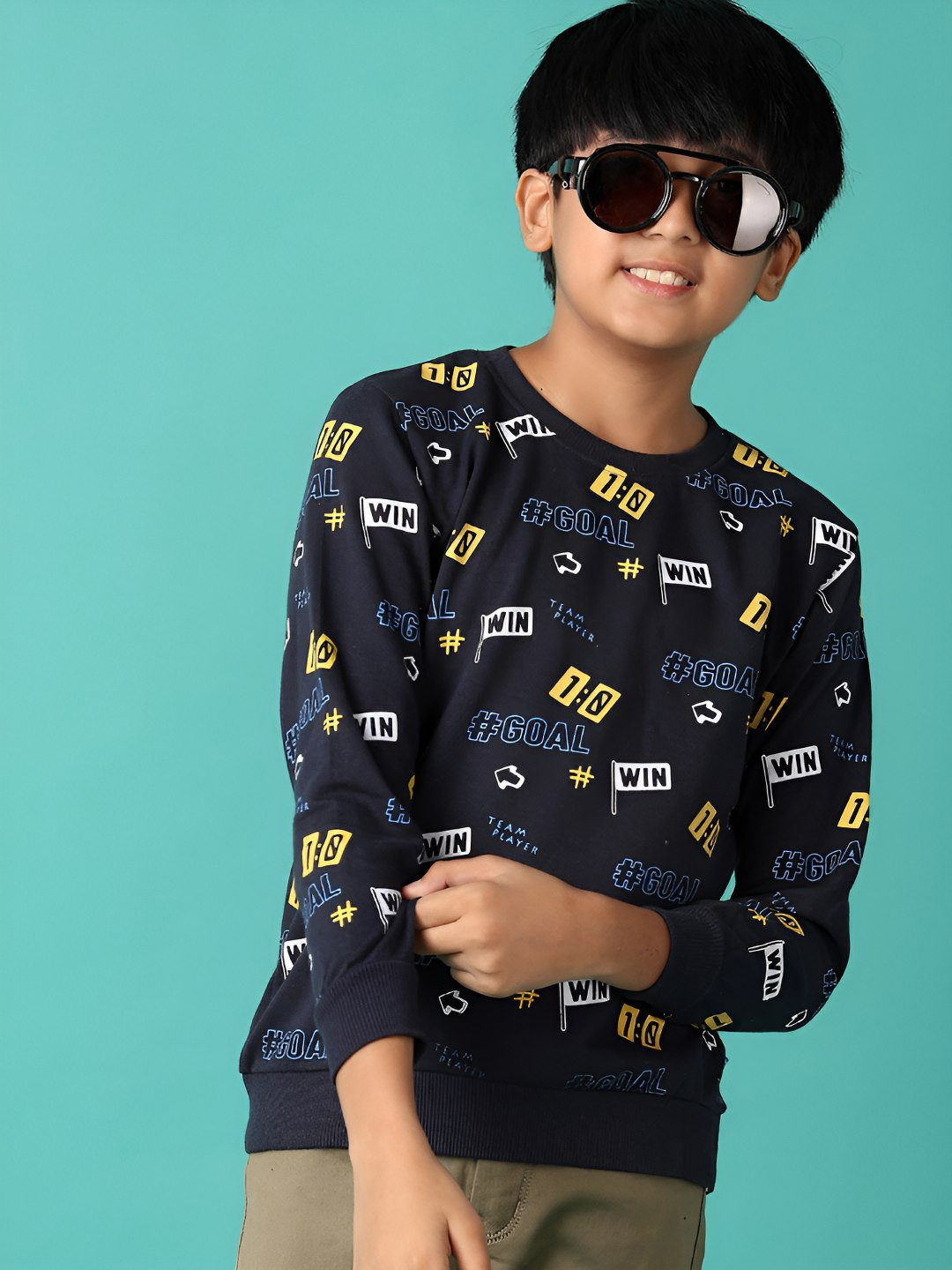 

V-Mart Boys Printed T-shirt, Blue