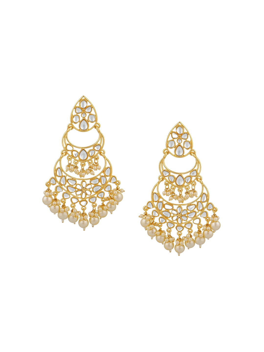 

Stefan Gold-Plated Contemporary Kundan Chandbalis