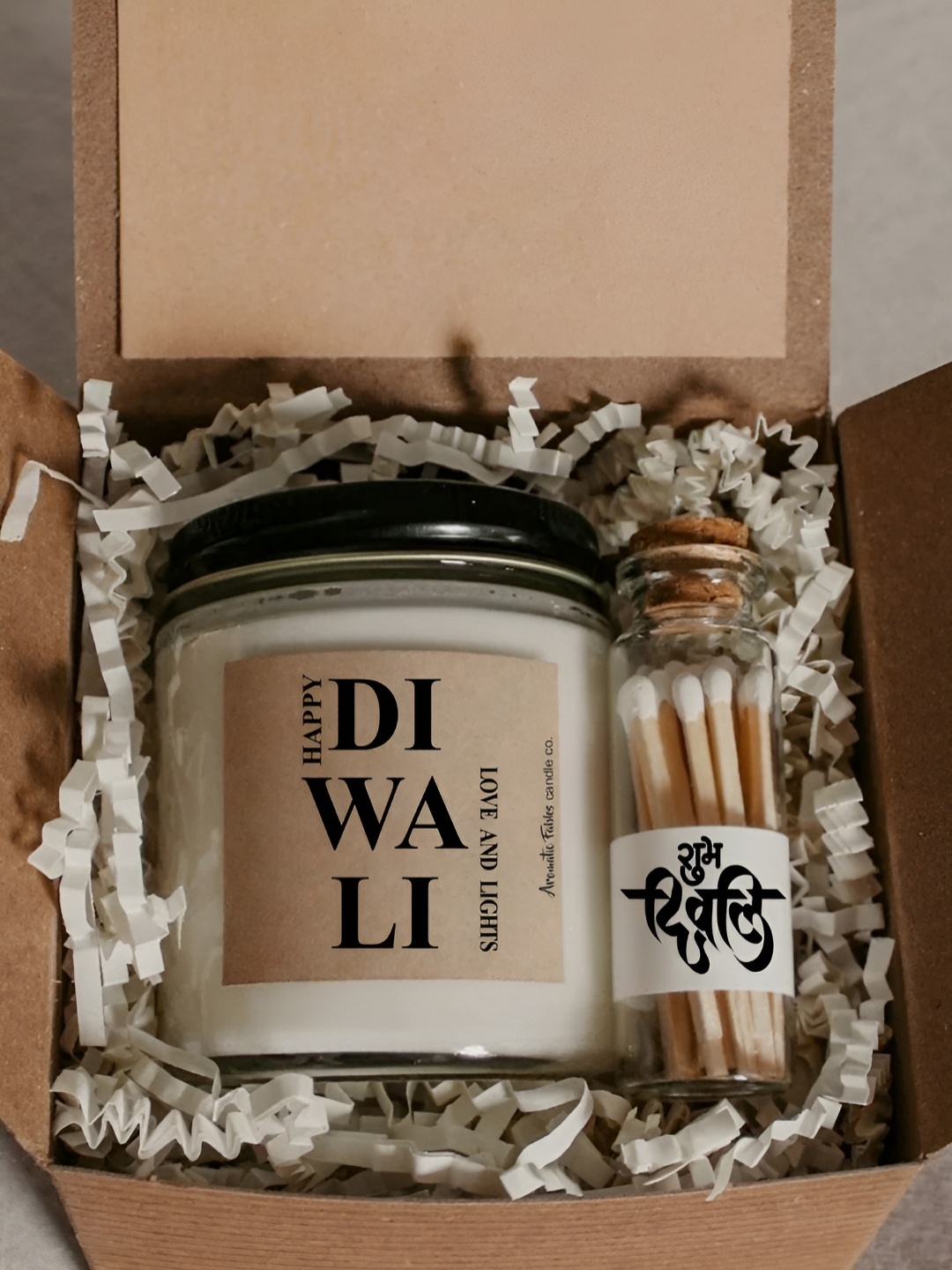 

Aromatic Fables Bliss Diwali White 2 Pieces Lilly Scented Jar Candle With Glass Matchbox