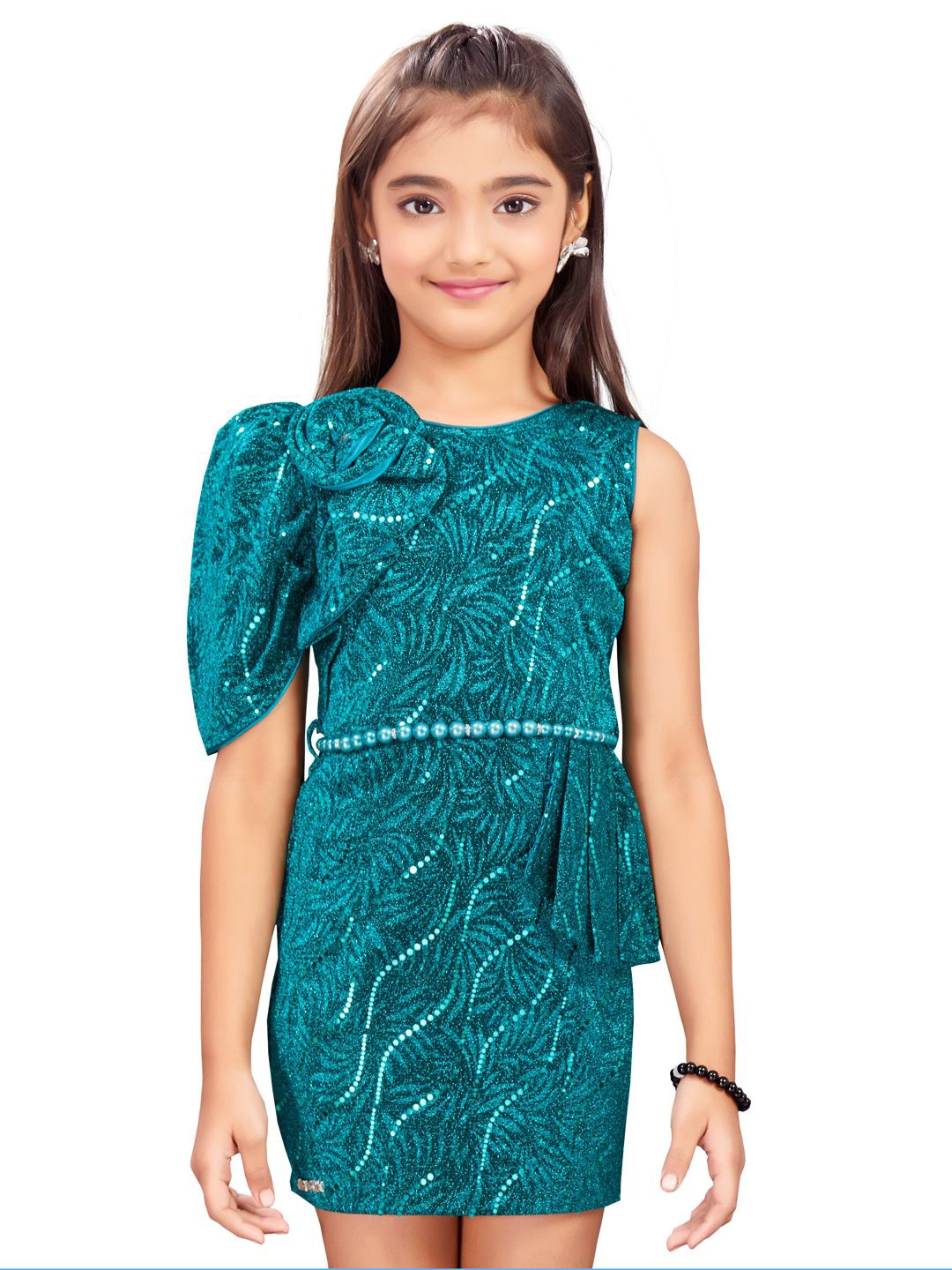 

Lei-Chie Puff Sleeve Jacquard Bodycon Dress, Green