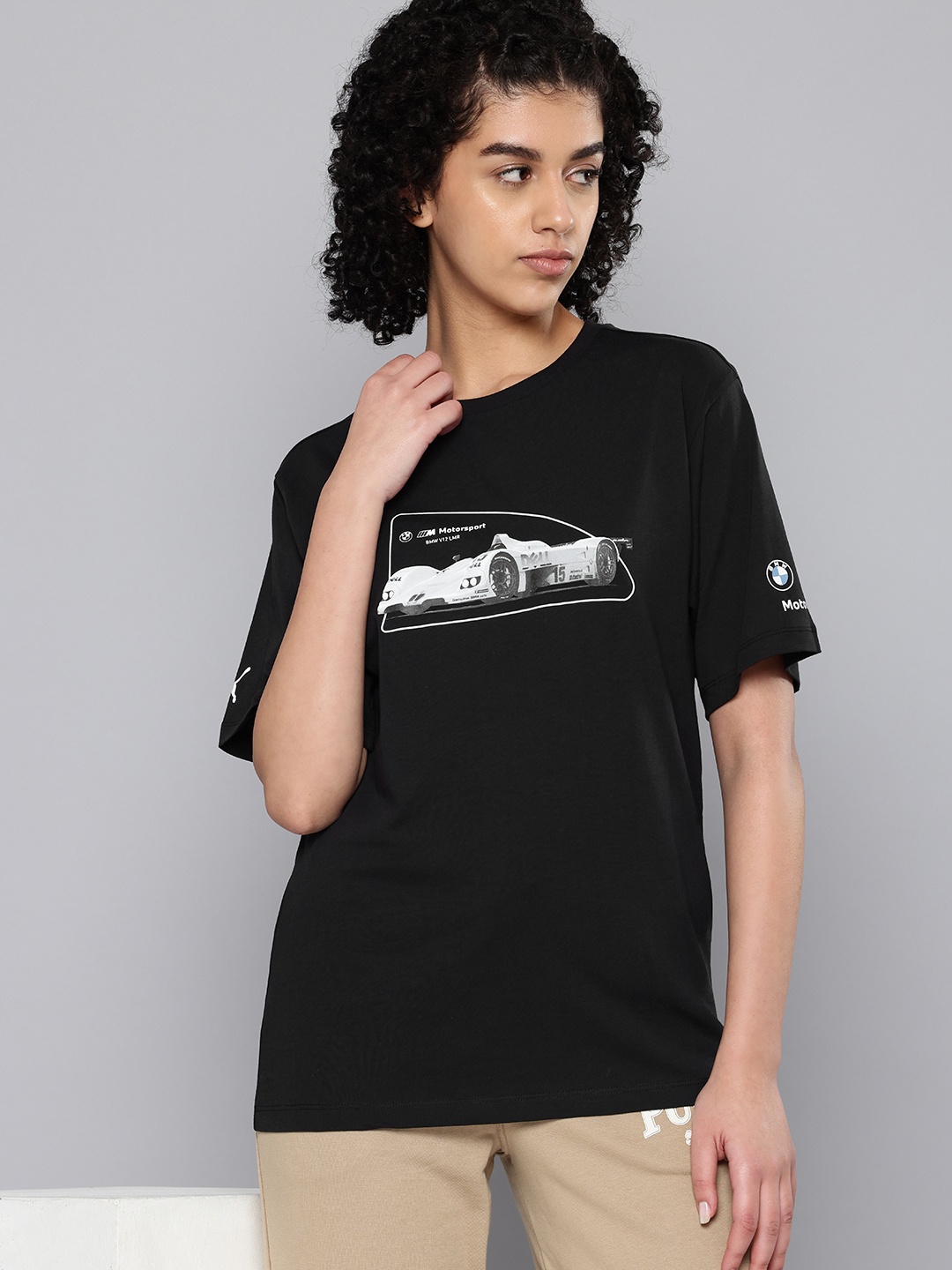 

PUMA Motorsport BMW MMS Vintage Pure Cotton Drop-Shoulder Sleeves Oversized T-shirt, Black