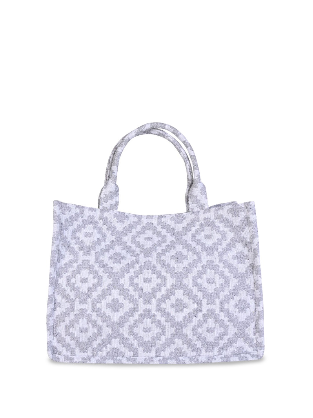

INDIVIDUAL DESIGN Women Abstract Printed Structured Cotton Handheld Bag, Grey