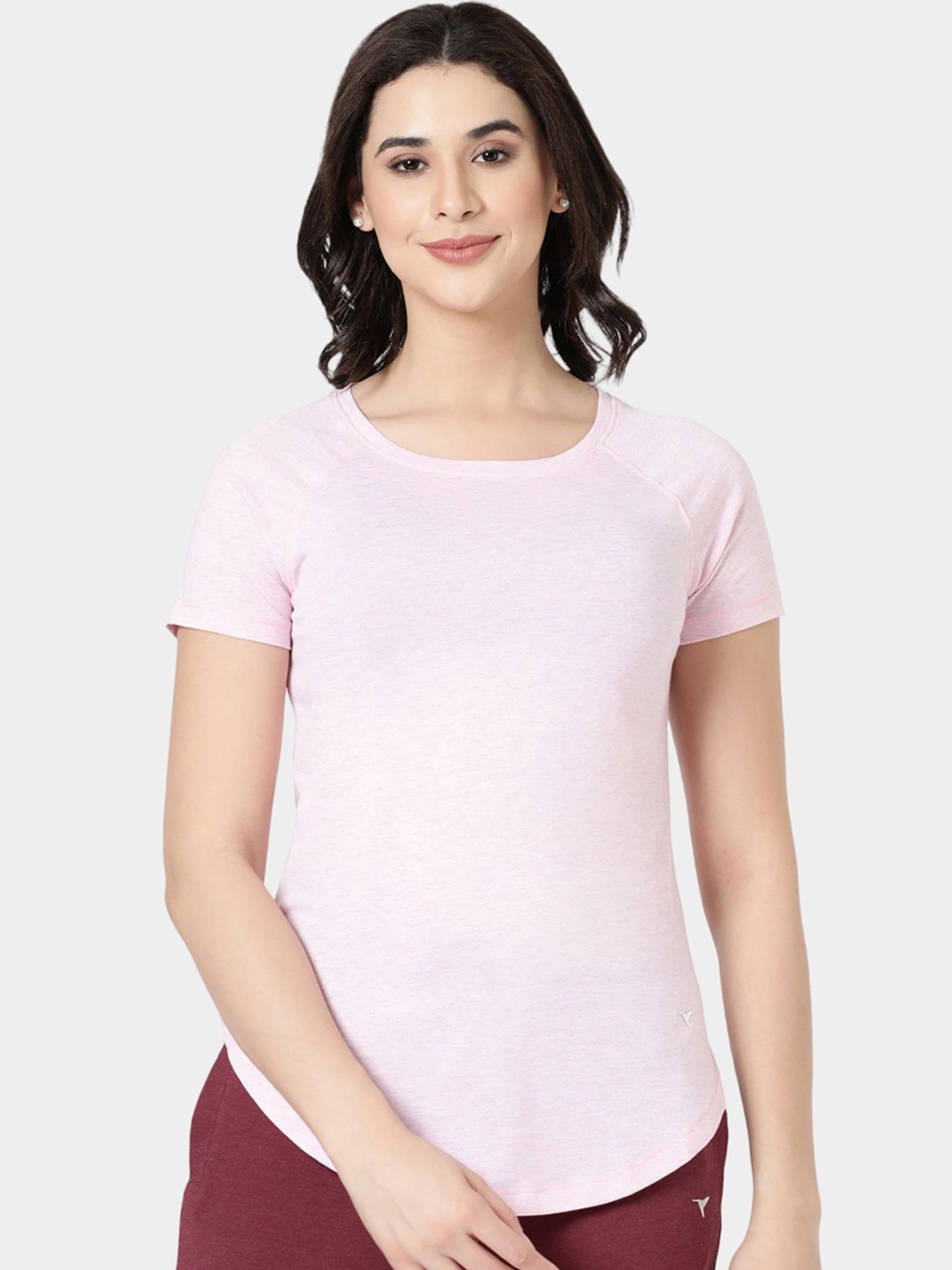 

BLOSSOM Women Stretchable Short Sleeve Lounge T-Shirts, Pink