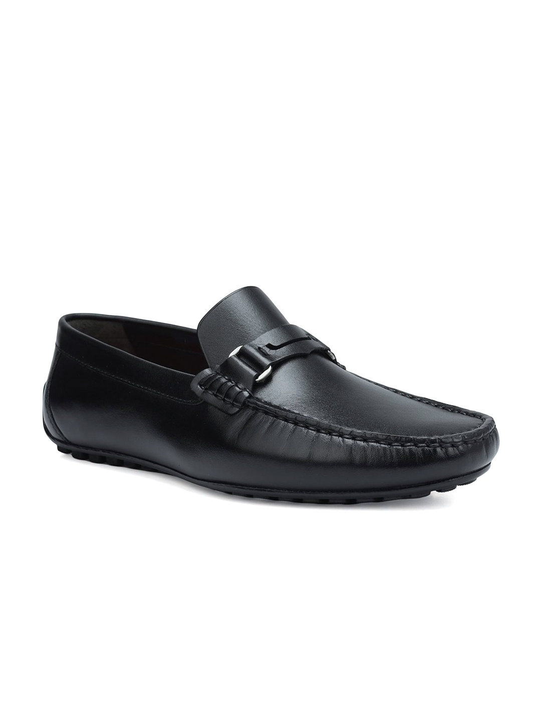 

ROSSO BRUNELLO Men Leather Formal Loafers, Black