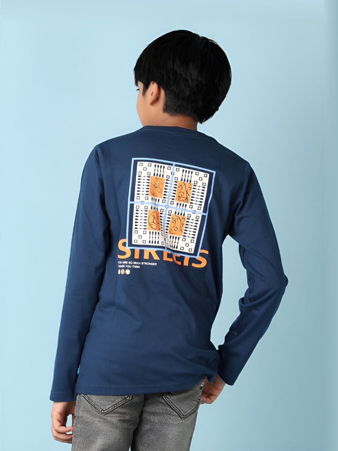 

V-Mart Boys Graphic Printed Round Neck T-shirt, Navy blue