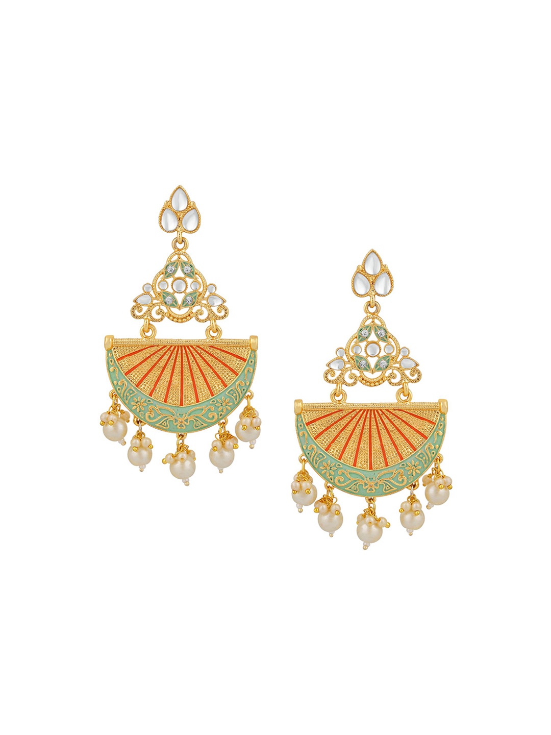 

Stefan Contemporary Kundan Drop Earrings, White
