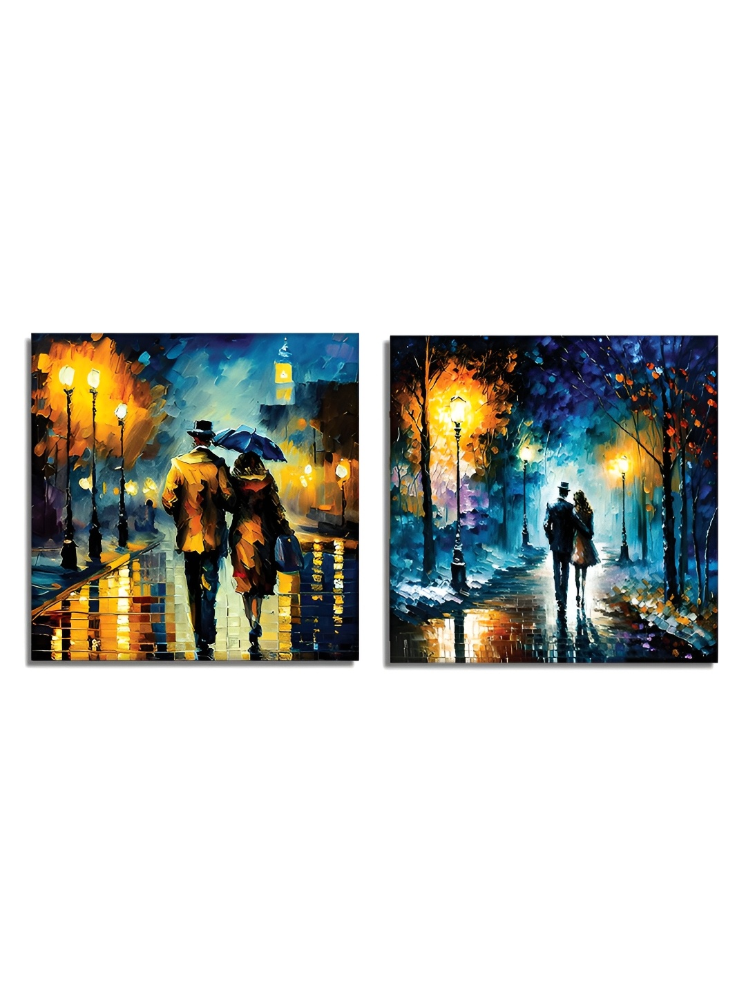 

RANDOM Black & Blue 2 Piece Canvas Wall Paintings