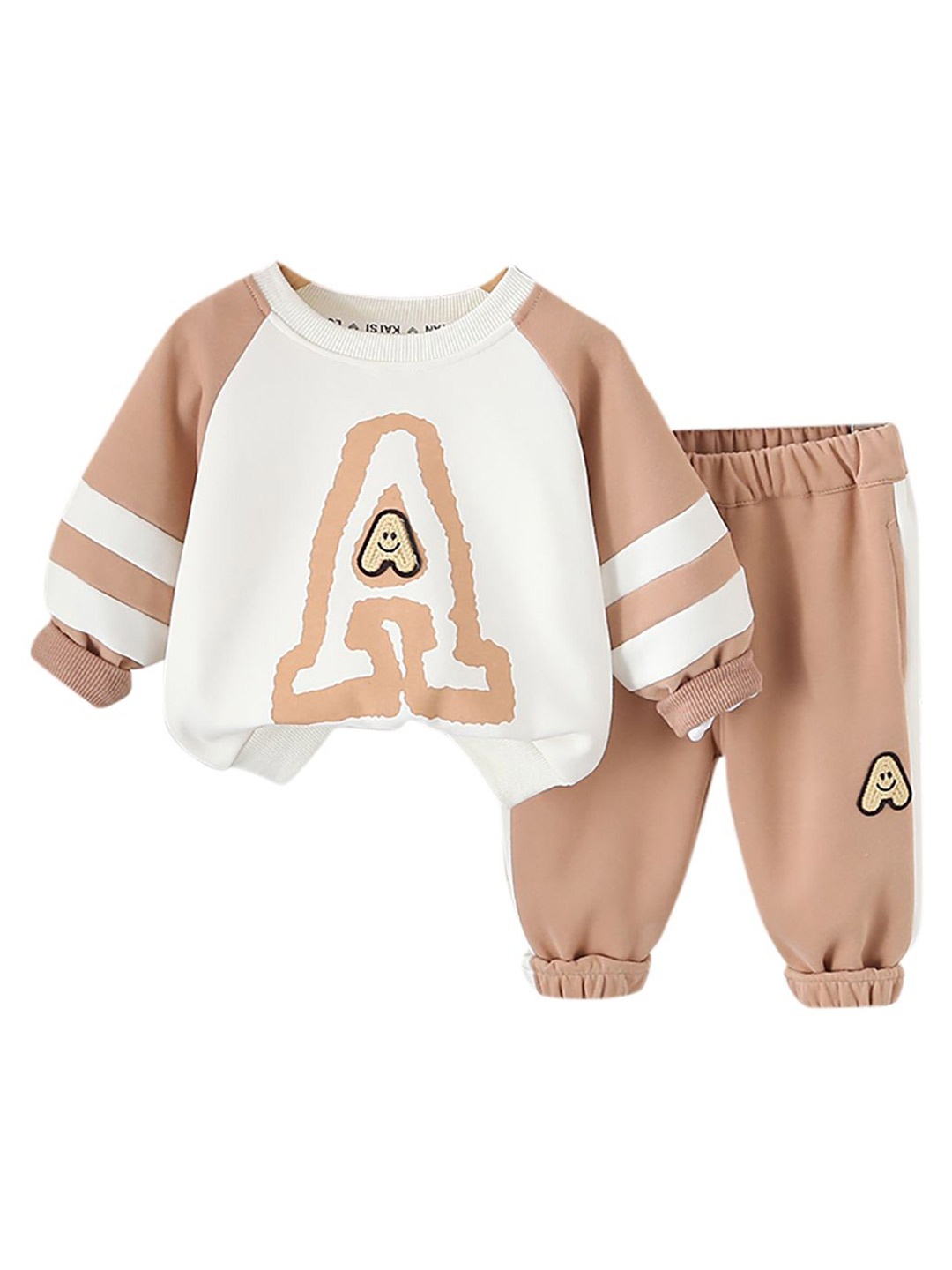 

StyleCast x Revolte Boys Printed Round Neck Long Sleeves T-Shirt With Trouser, Khaki