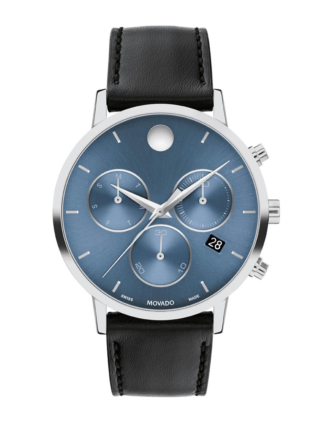 

MOVADO Men Dial & Leather Straps Analogue Watch 0607889, Blue