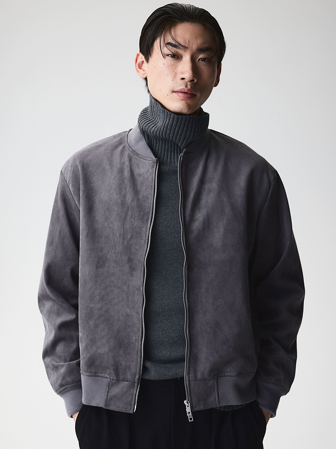 

H&M Bomber Jacket, Grey