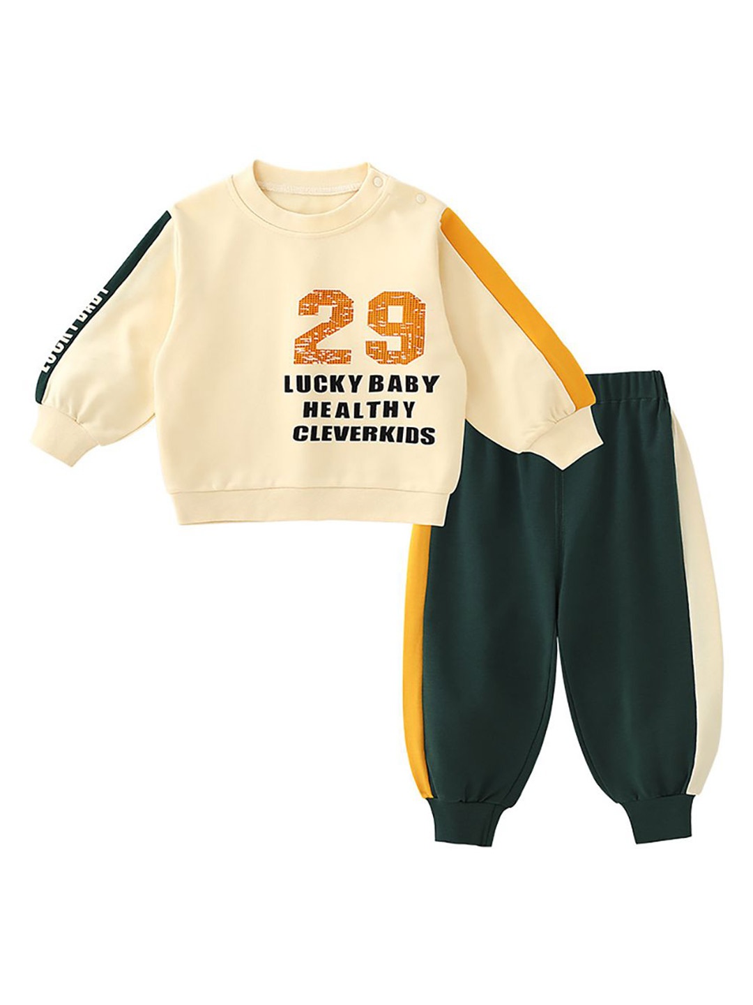 

StyleCast x Revolte Boys Typography Printed Round Neck T-Shirt With Trouser, Yellow