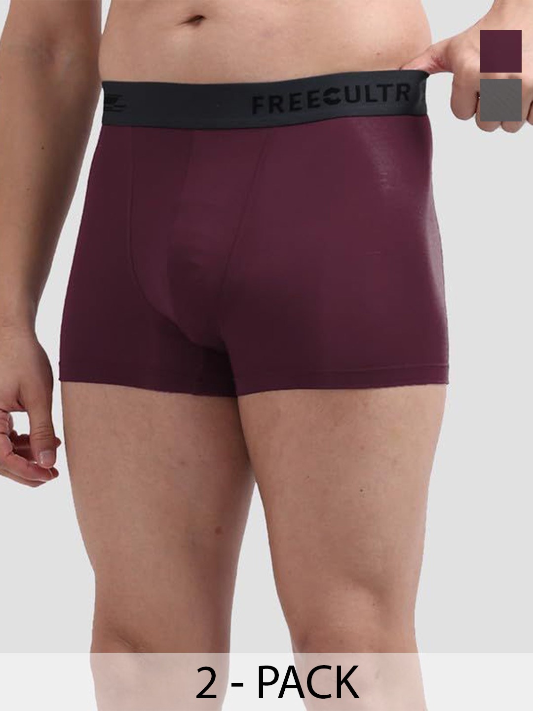 

FREECULTR Pack Of 2 Anti-Bacterial Trunks, Burgundy