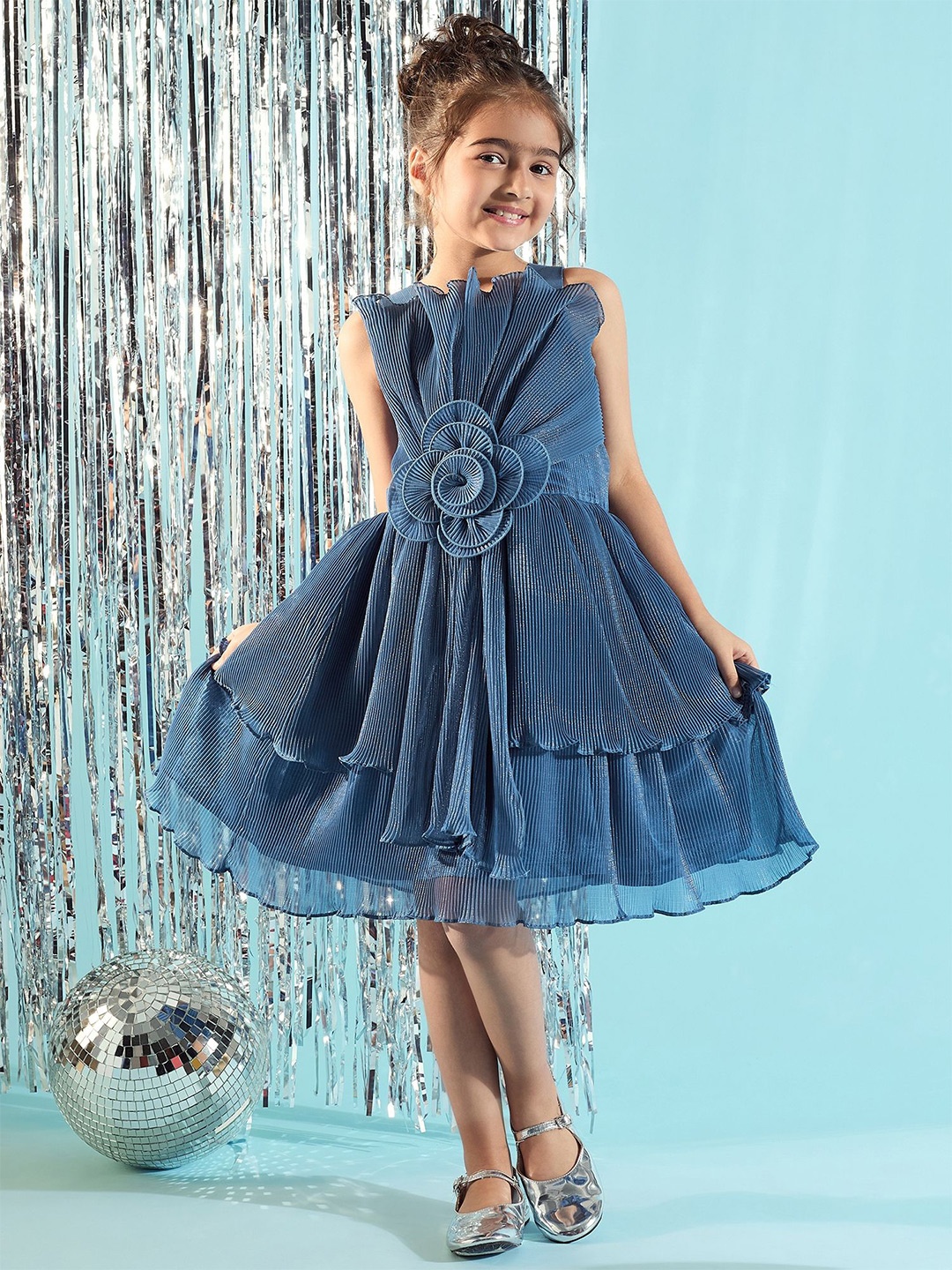 

Peppermint Fit & Flare Dress, Teal