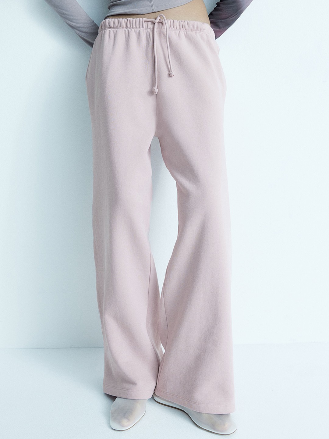 

H&M Women Loose Fit Mid Rise Trousers, Pink