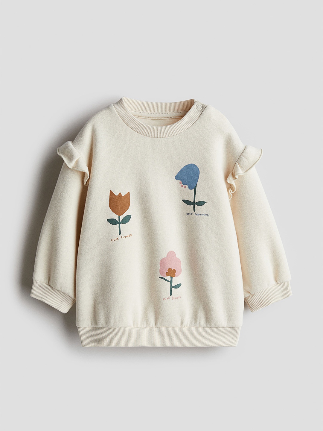 

H&M Girls Printed Sweatshirt, Cream