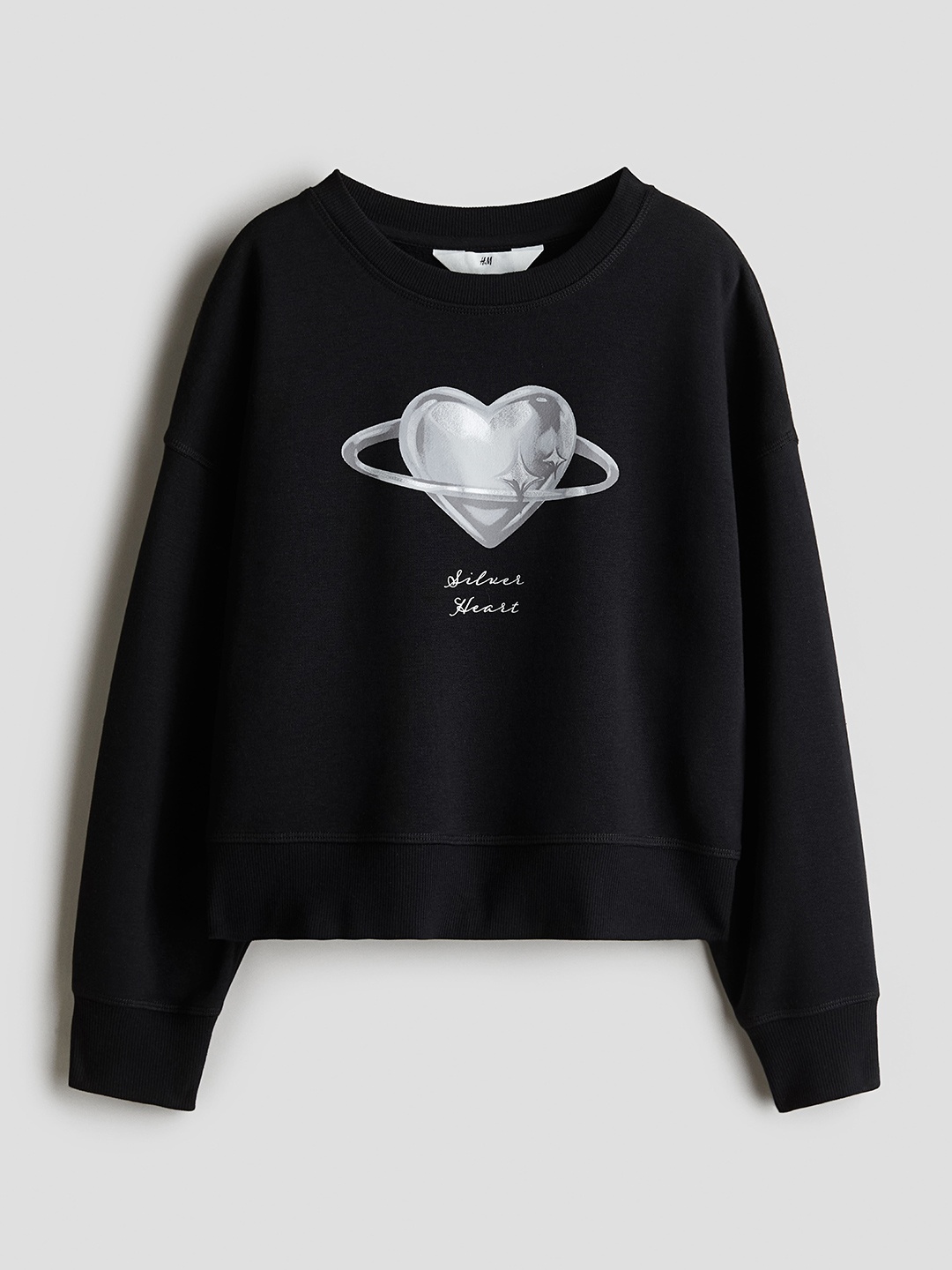 

H&M Girls Motif-Detail Sweatshirt, Black