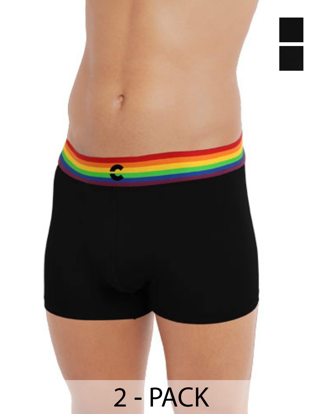 

FREECULTR 2-Pcs Anti Bacterial Breathability Trunks, Black