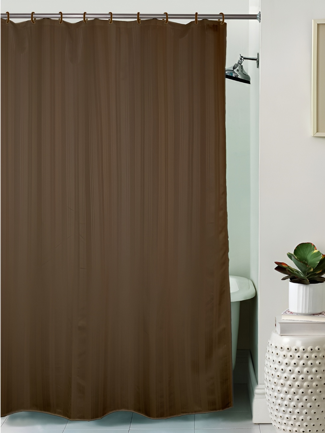 

Lushomes Brown Striped Shower Curtains