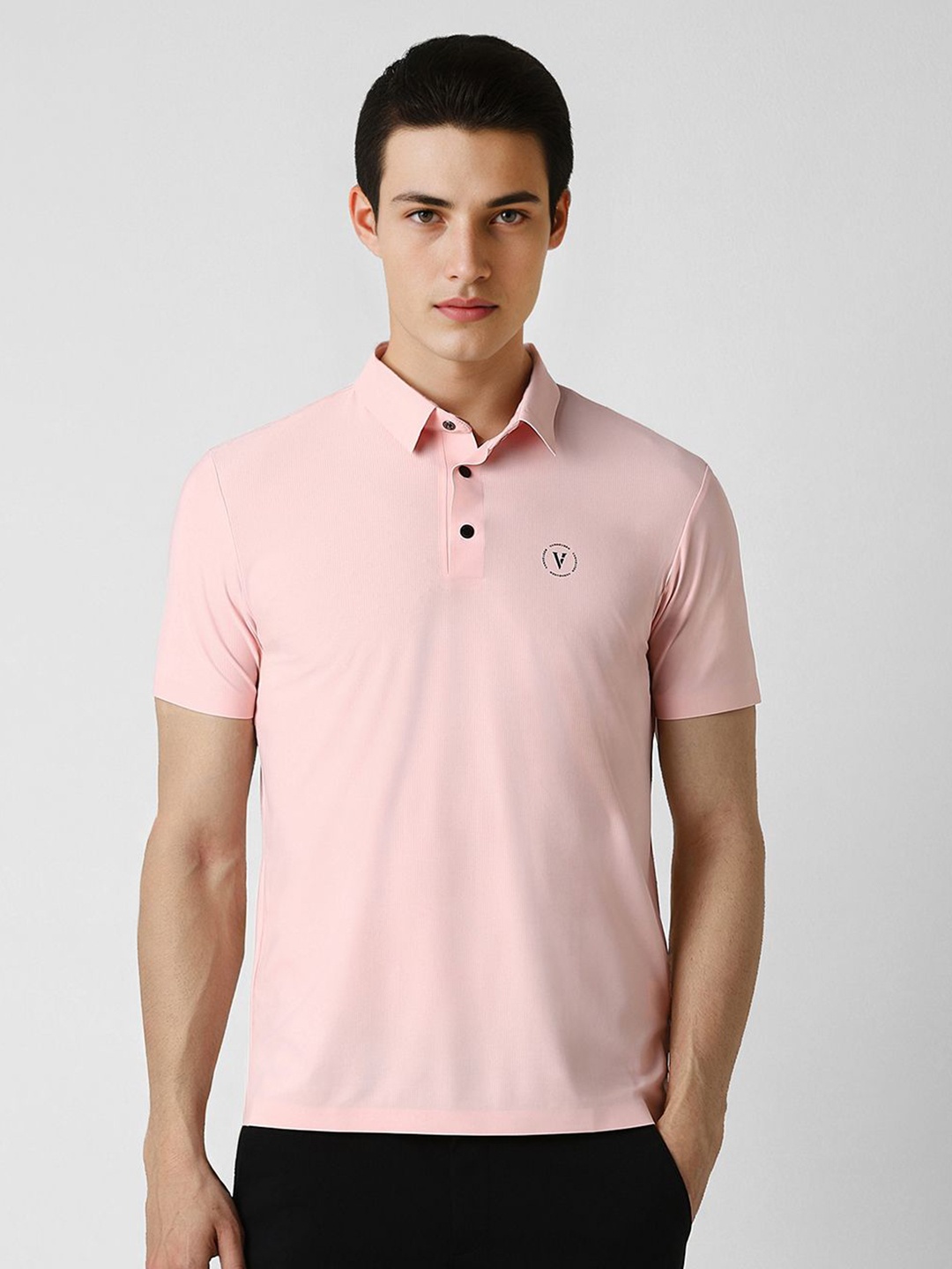 

Van Heusen Flex Men Solid Polo Collar T-shirt, Pink