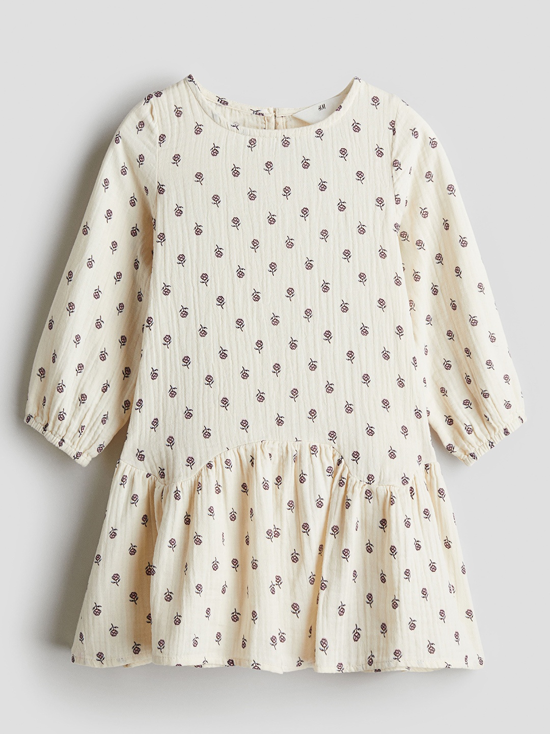 

H&M Girls Printed Pure Cotton Dress, Cream