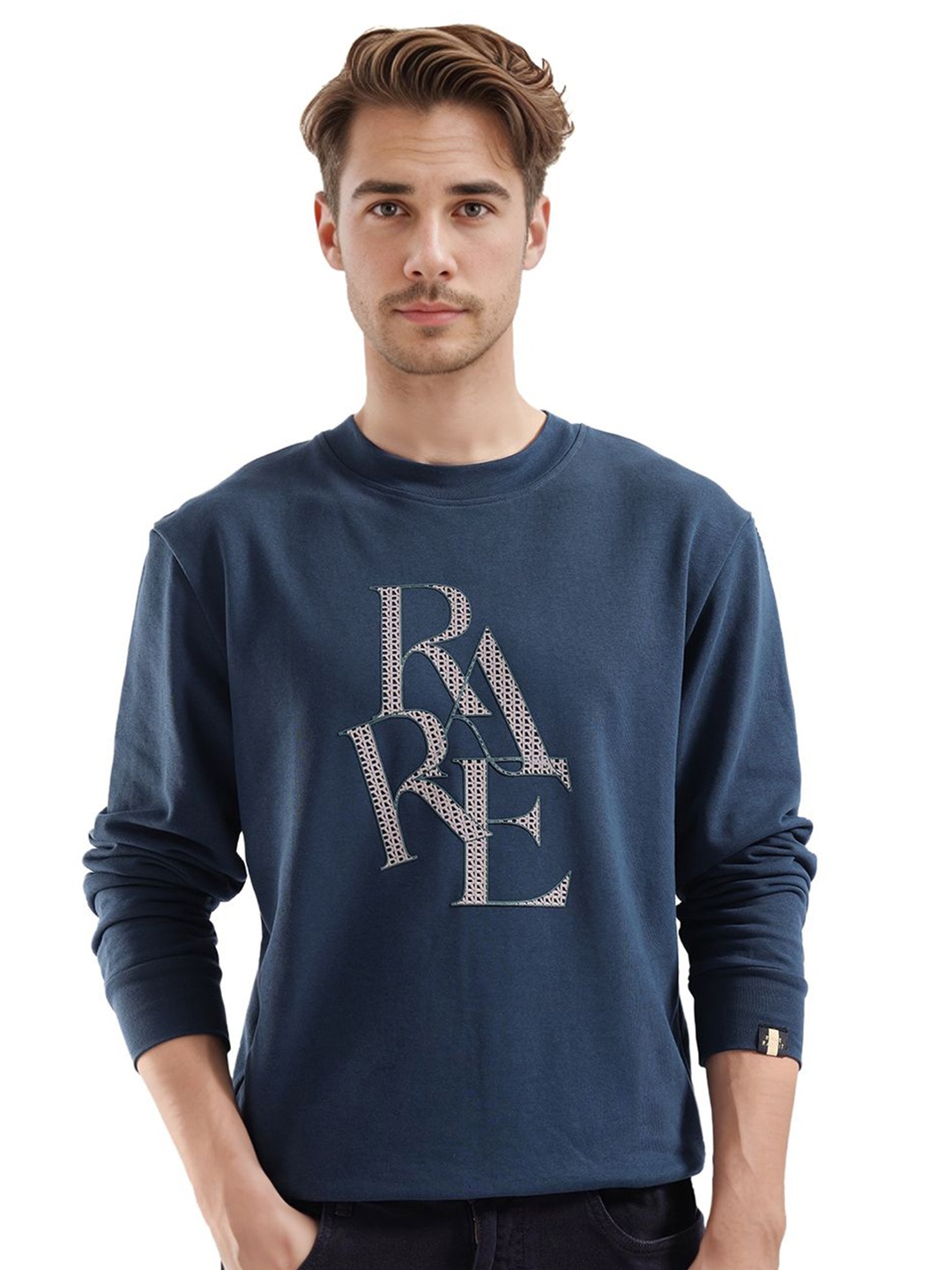 

RARE RABBIT Men Printed Sweatshirt, Green